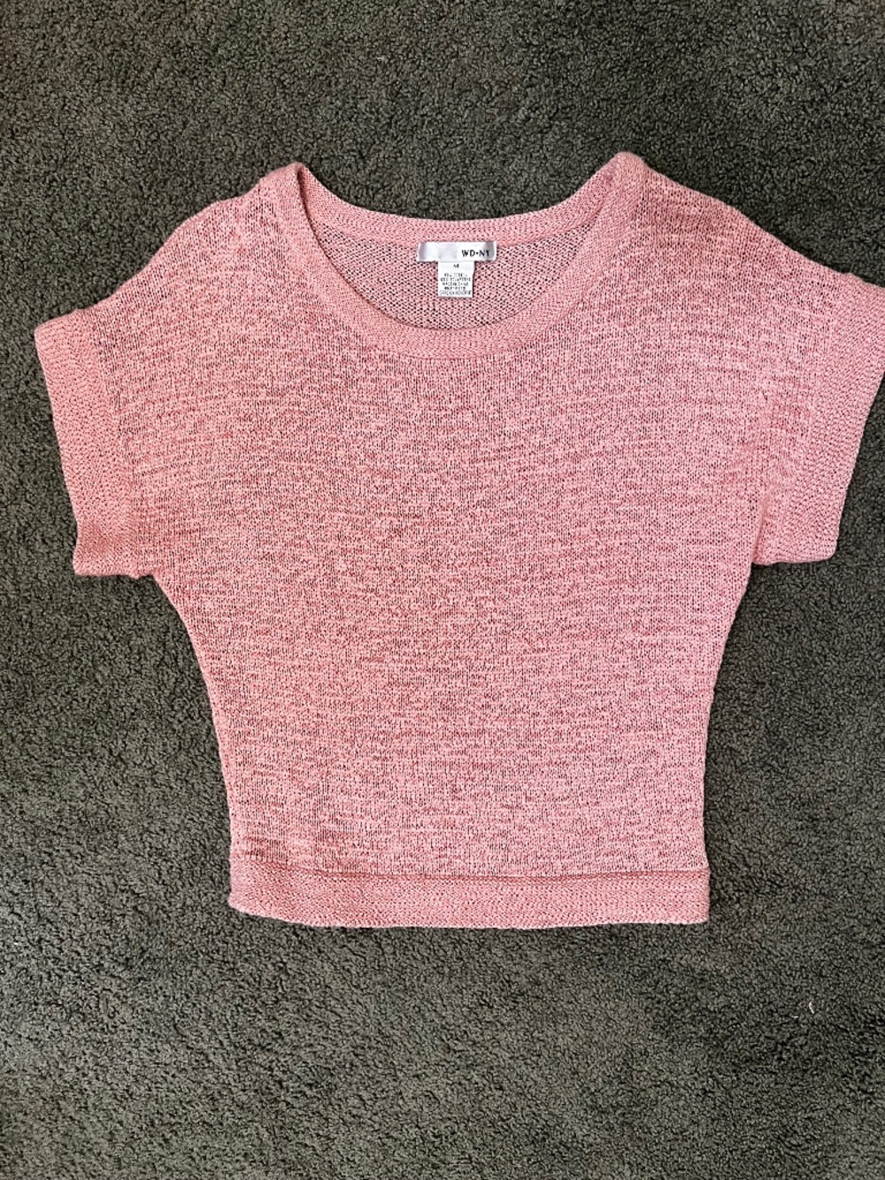 Coral knit cropped top